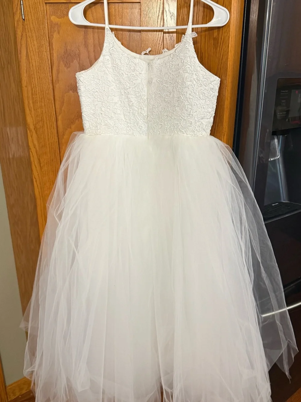 Girls White Lace Bodice Tulle Dress